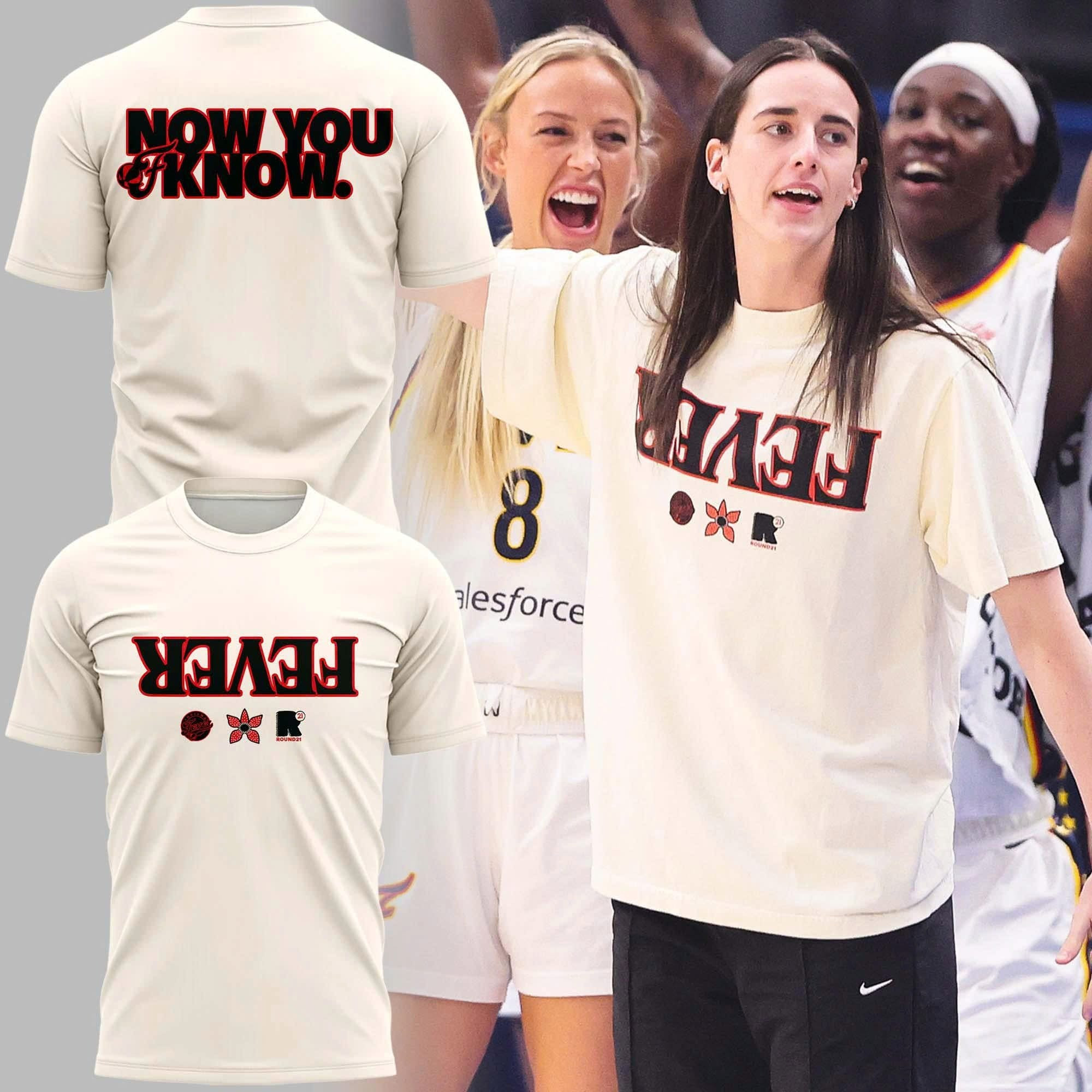 Caitlin Clark Indiana Fever Upside Down T-Shirt Now You Know Caitlin Clark Merch Fan Gifts-1
