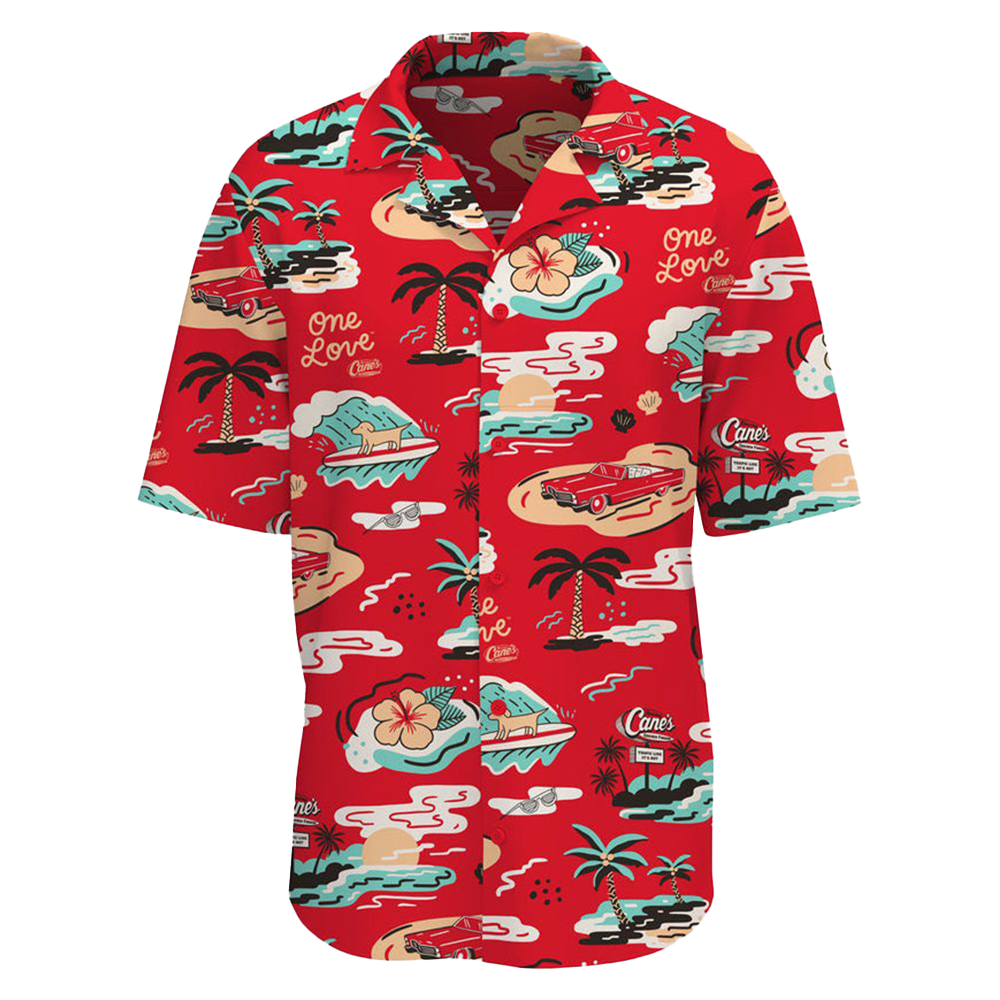 Canes Merch Raising Cane's Hawaiian Shirt Aloha Button Down Shirt Best Father's Day Gifts-1