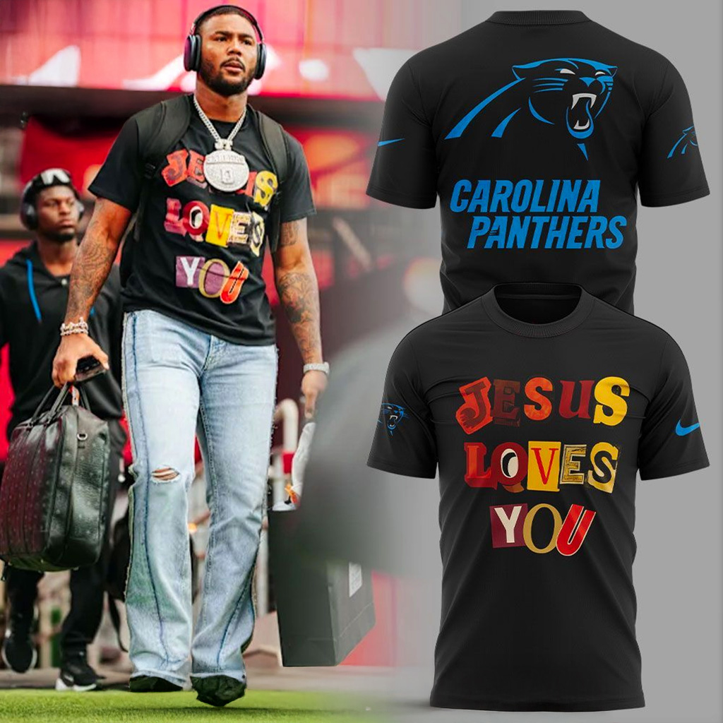 Carolina Panthers Jesus Love You 2025 T-Shirt Carolina Panthers Merch Faith Gifts-1