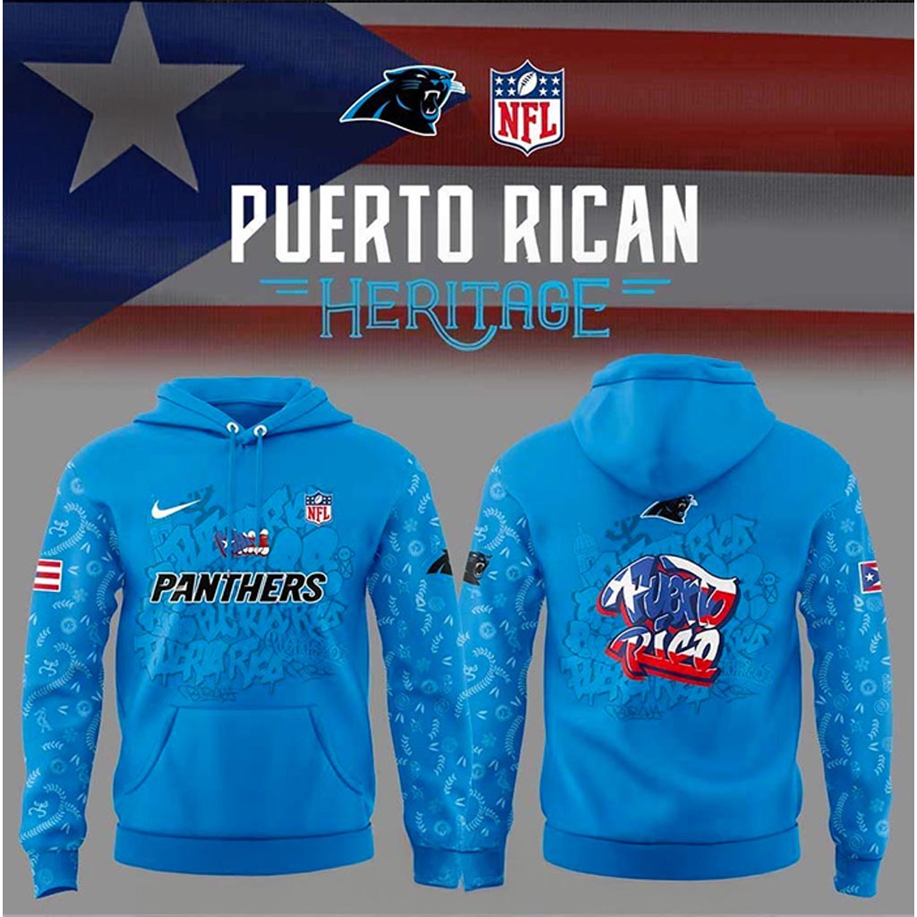 Carolina Panthers Puerto Rican Heritage Hoodie Carolina Panthers Merch Gift For Dad-1