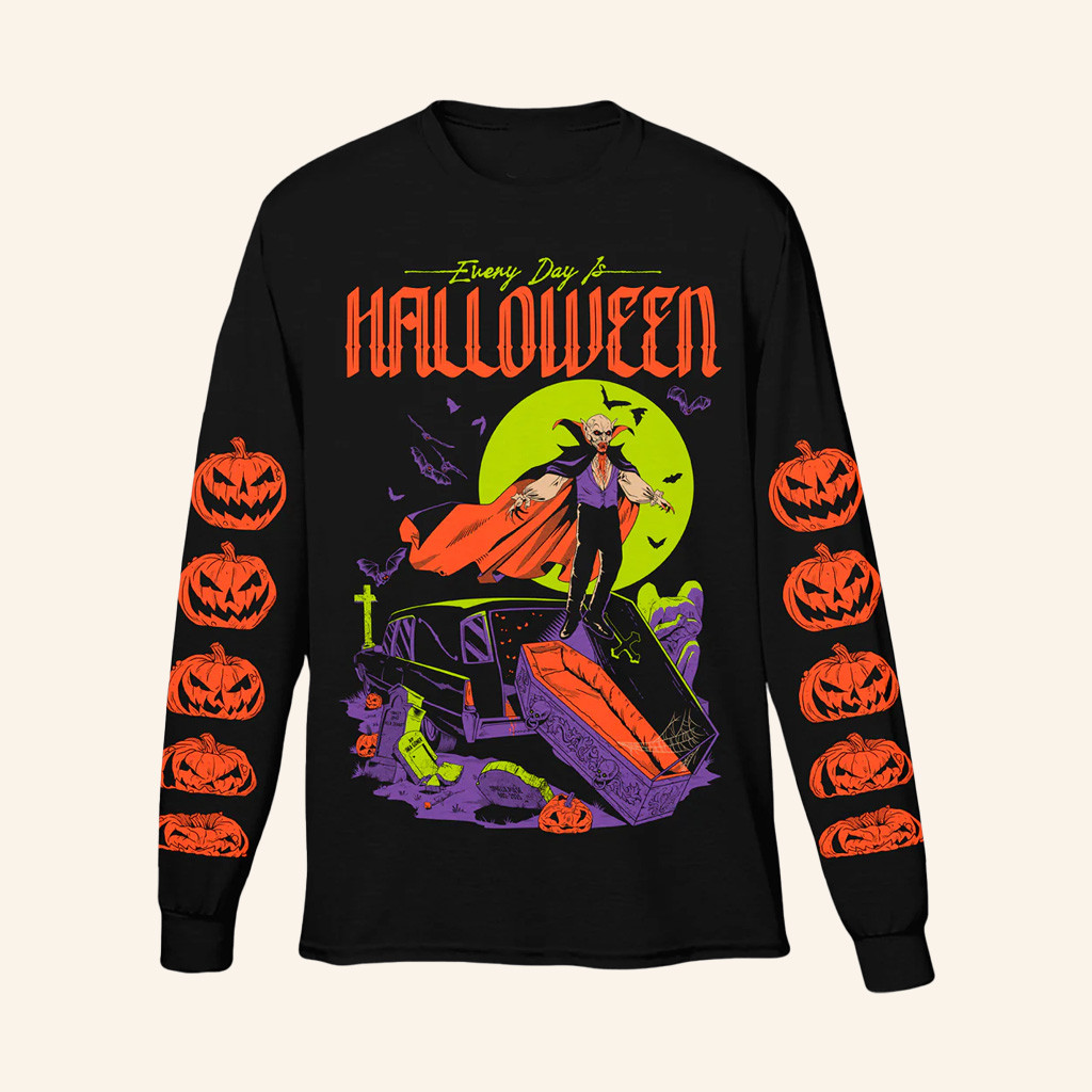 Cavitycolors Merch Every Day Is Halloween 2025 Long Sleeve Shirt Gifts For Him-1