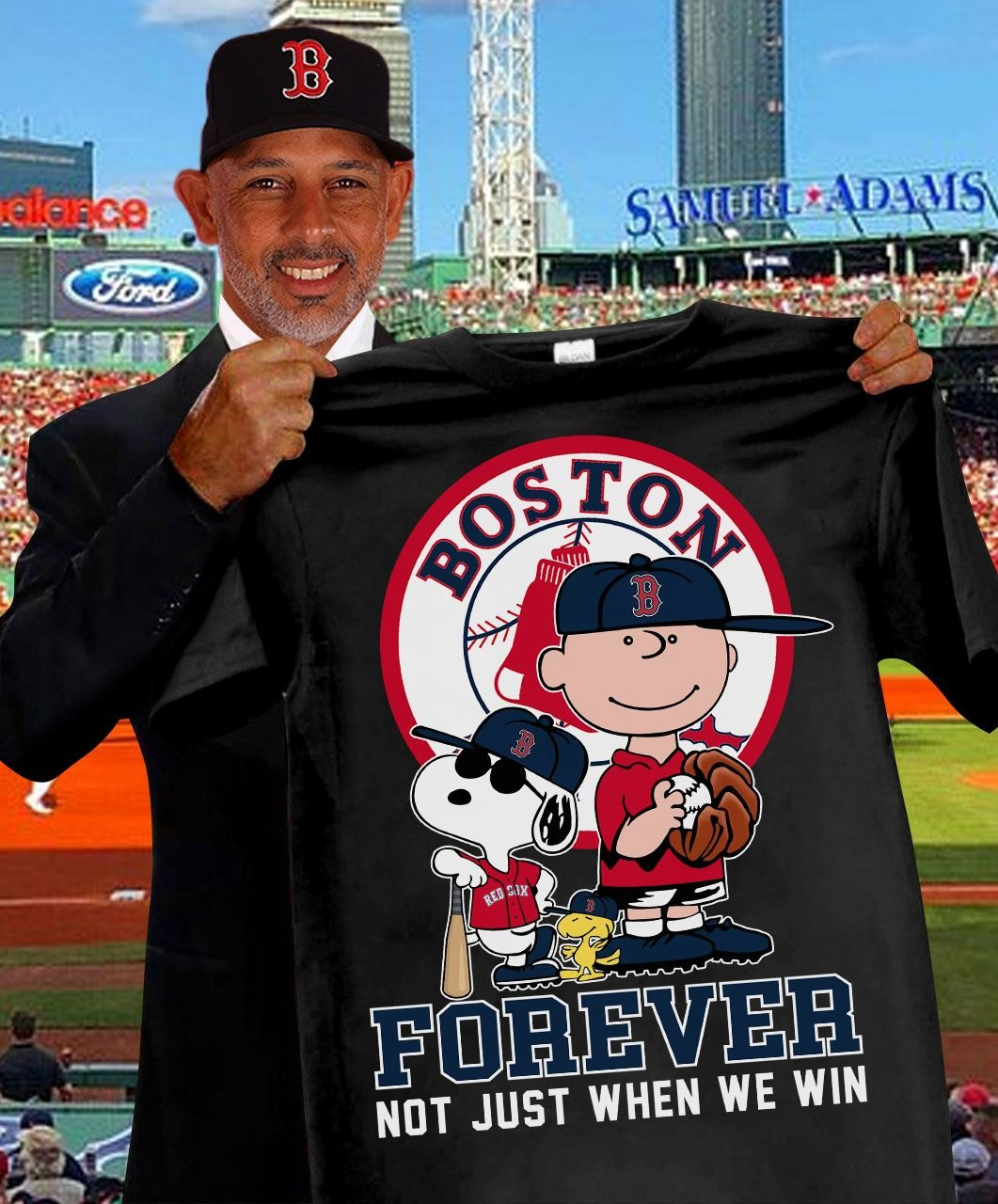 Charlie Brown Snoopy Boston Red Sox Forever T-Shirt Not Just When We Win Fan Merch-1