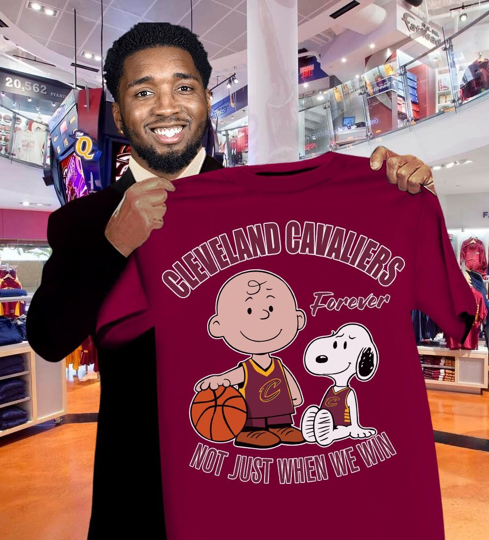 Charlie Brown Snoopy Cleveland Cavaliers Forever T-Shirt Not Just When We Win Fan Gifts-1