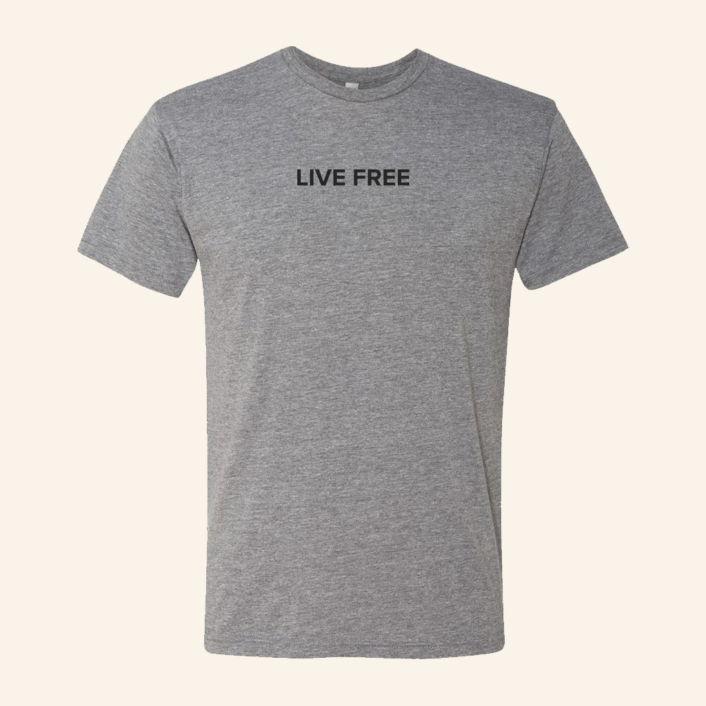 Charlie Kirk Shirt Grey Live Free T-Shirt Charlie Kirk Merch Trump 2025 Merchandise Dad Gifts-1