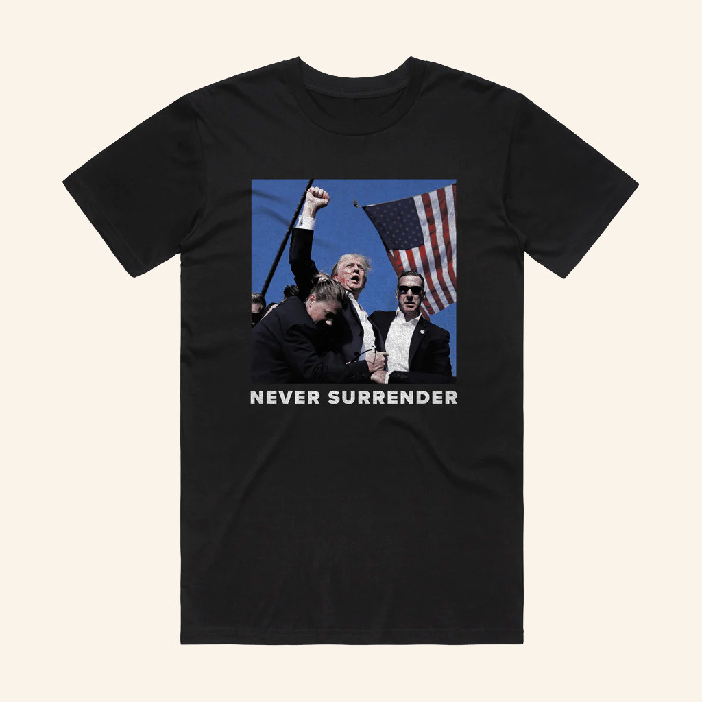 Charlie Kirk Shirt Never Surrender Trump T-Shirt Charlie Kirk Merch Gifts For Trump Fans-1