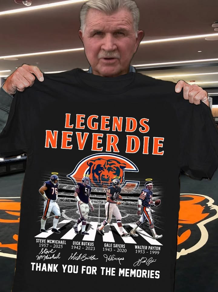 Chicago Bears Legends Never Die T-Shirt Signature Thank You For The Memories Fan Gifts-1