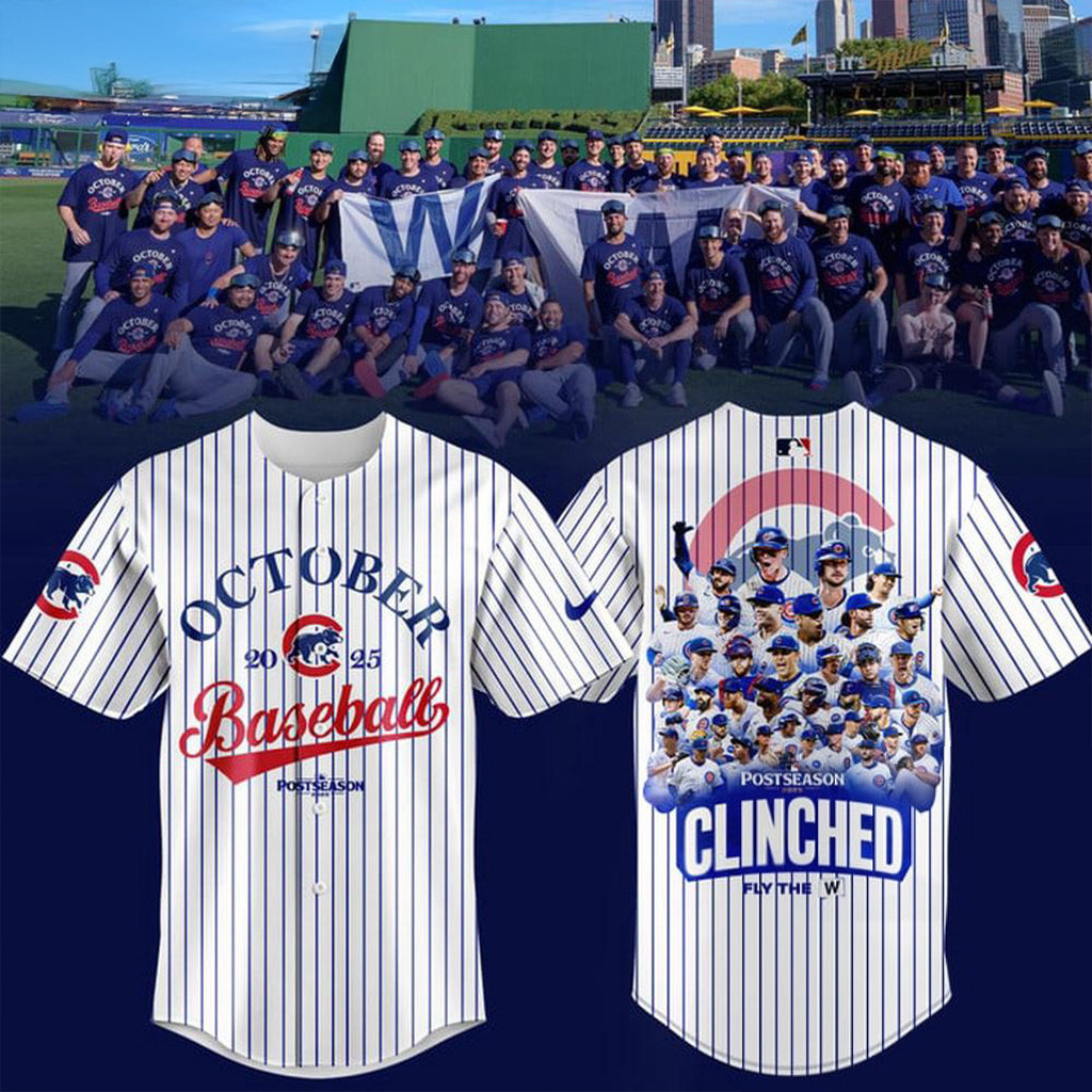 Chicago Cubs 2025 Postseason White Jersey Chicago Cubs Merch Gift For Brother-1