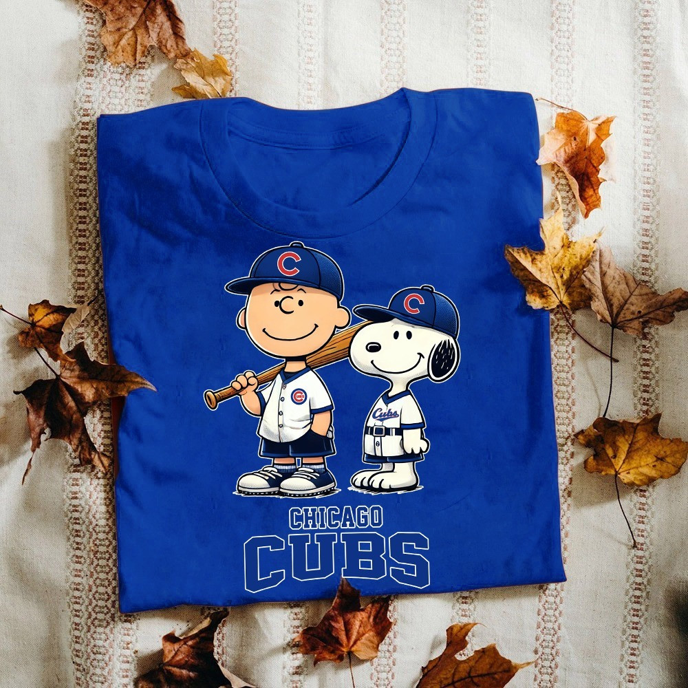 Chicago Cubs Charlie Brown Snoopy Peanuts T-Shirt Cute Gifts For Cubs Fans For Him Her-1