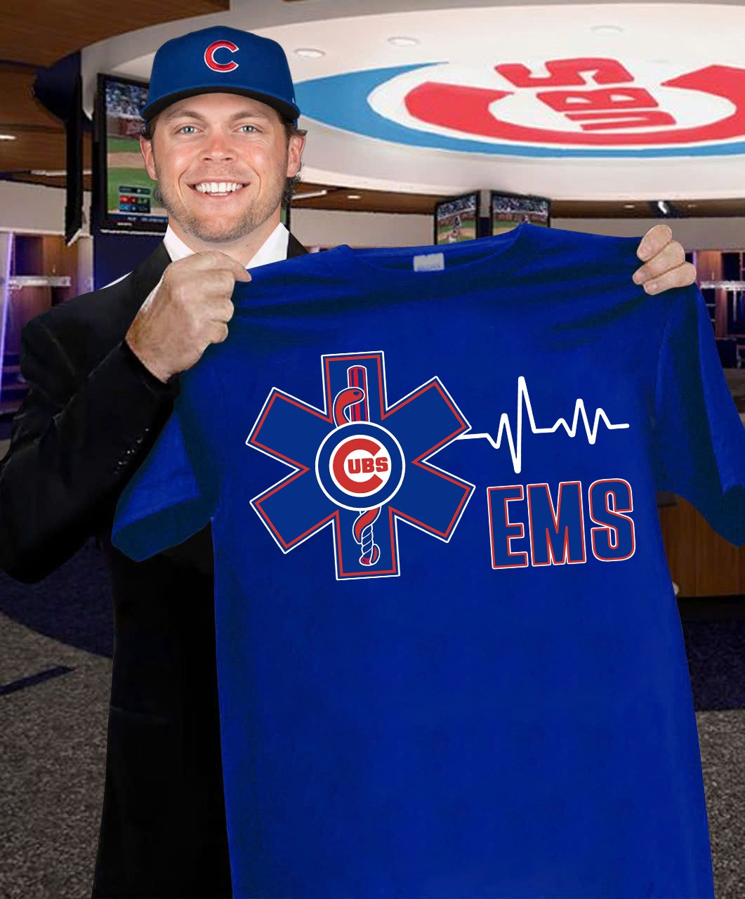 Chicago Cubs EMS T-Shirt Support Honor Emergency Medical Cubs Fan Merch Gifts For Him Her-1