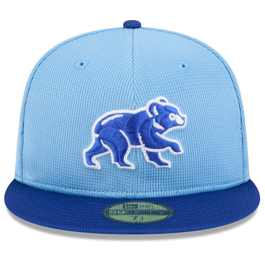 Chicago Cubs Hat New Era Light Blue Royal 2025 Spring Training 59FIFTY Fitted Cap Fan Merch-1
