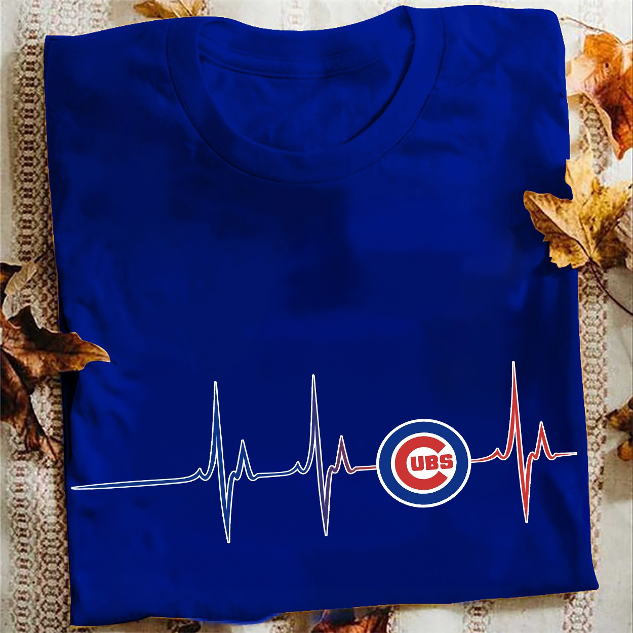 Chicago Cubs Heartbeat T-Shirt Baseball Lover Best Unique Gifts For Cubs Him Her-1