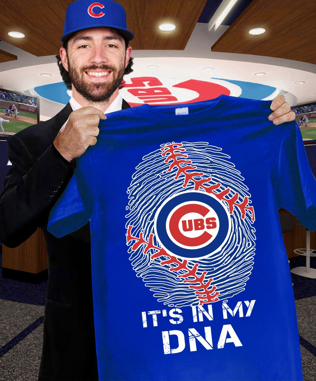 Chicago Cubs It's In My DNA T-Shirt Cool Unique Gifts For Cubs Fans Father's Day Ideas-1