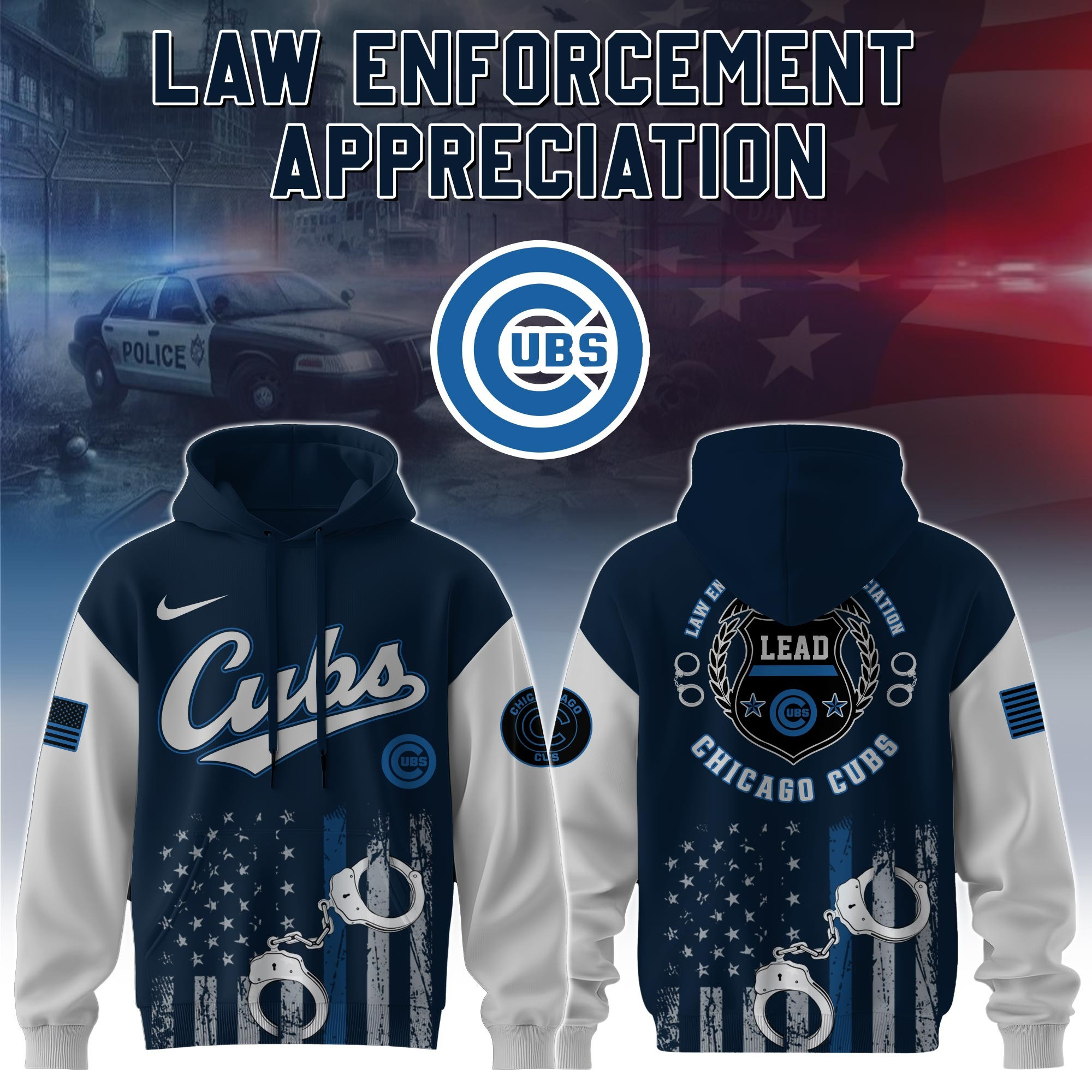 Chicago Cubs MLB Law Enforcement Appreciation Day Hoodie Thin Blue Line Apparel Fan Gifts-1 Chicago Cubs MLB Law Enforcement Appreciation Day Hoodie Thin Blue Line Apparel Fan Gifts-1