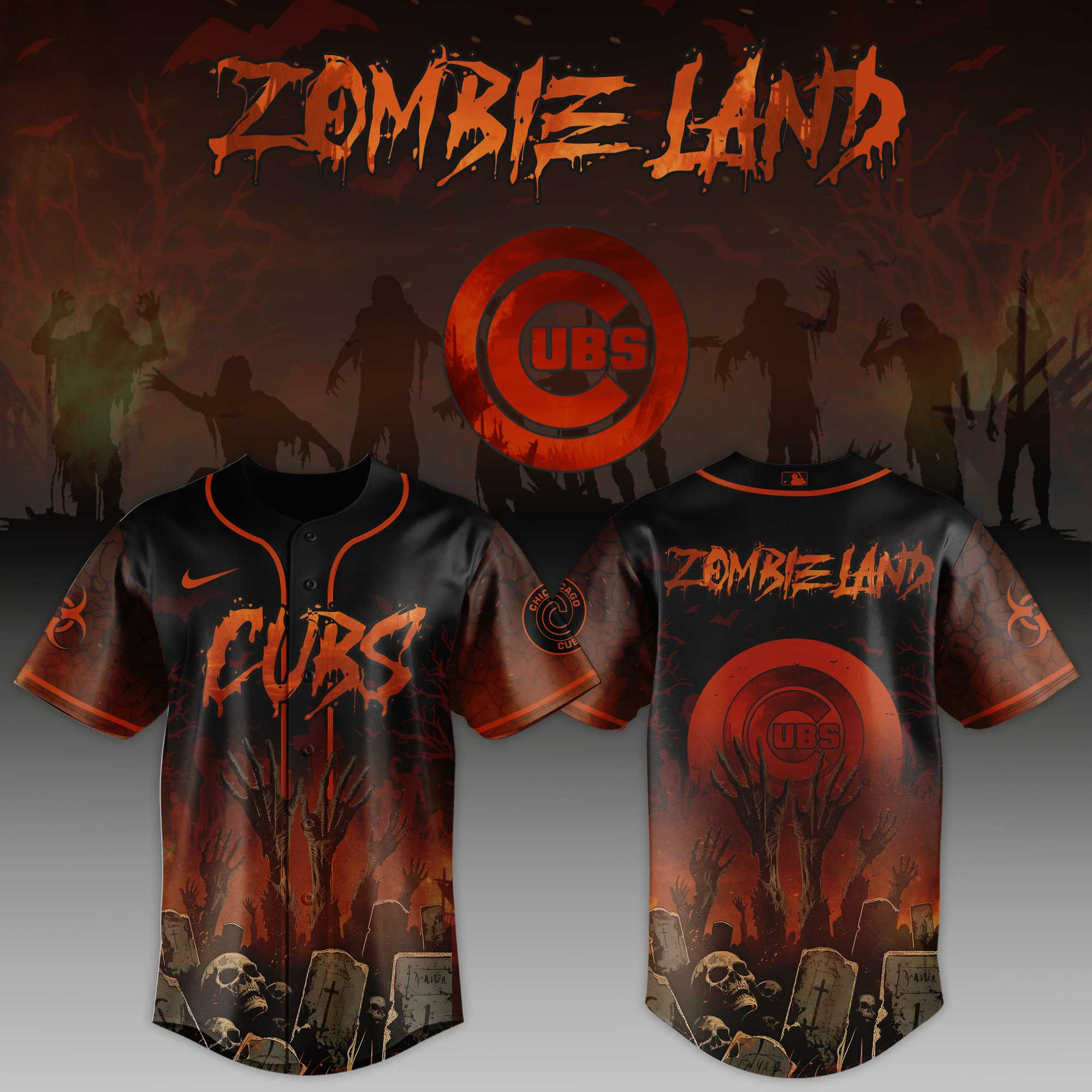 Chicago Cubs Mlb X Zombie Land Baseball Jersey For Fans-1