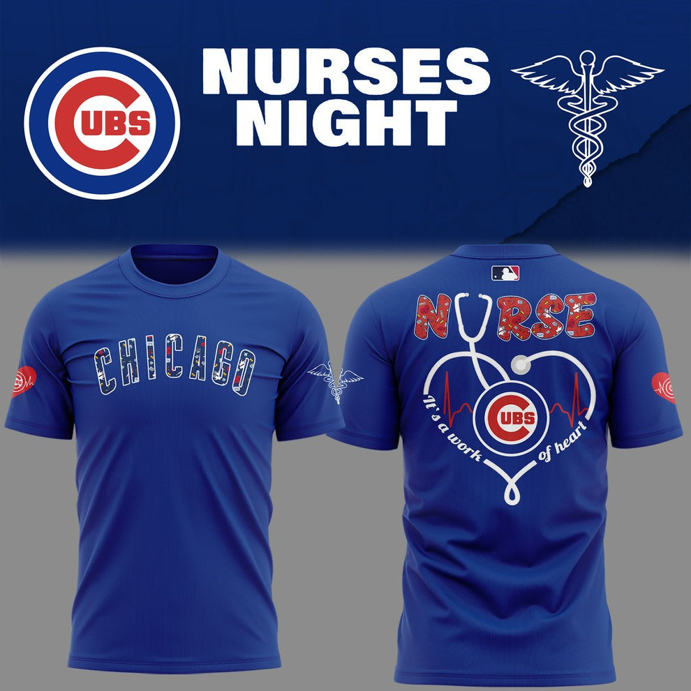Chicago Cubs Nurses Night Shirt MLB Honor Nurse Day It's A Work Of Heart Baseball Fan Merch-1