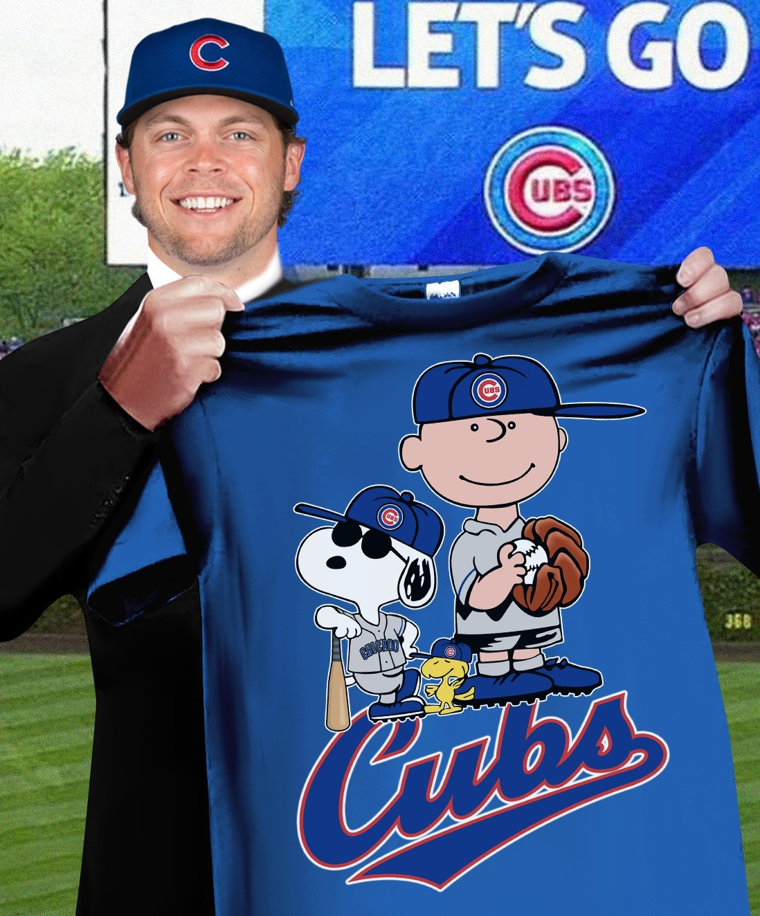 Chicago Cubs Snoopy Peanuts T-Shirt Cute Baseball Lovers Gifts For Cubs Fans Father's Day-1