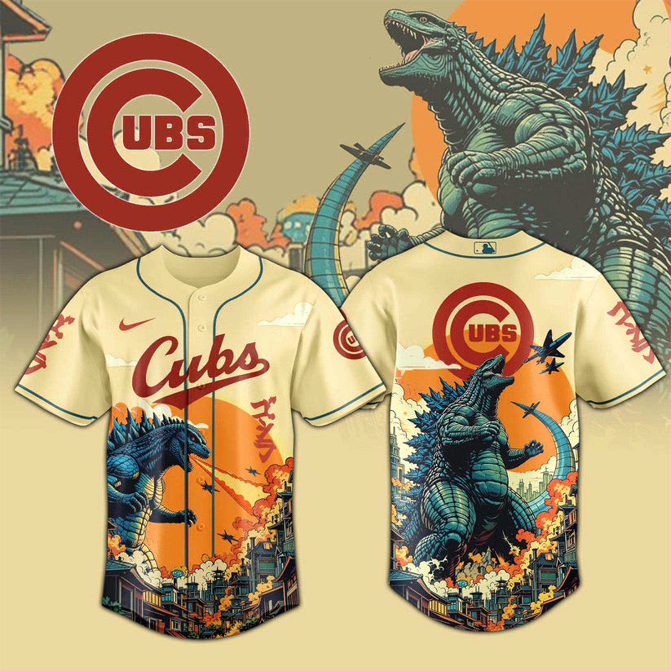 Chicago Cubs X Godzilla Day Baseball Jersey Godzilla Merch Baseball Apparel Cubs Fans Gifts-1 Chicago Cubs X Godzilla Day Baseball Jersey Godzilla Merch Baseball Apparel Cubs Fans Gifts-1