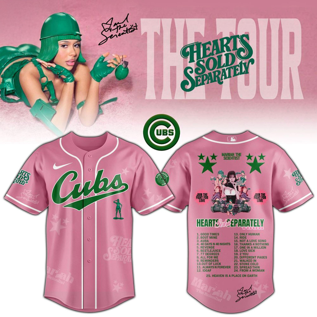 Chicago Cubs x Mariah The Scientist Hearts Sold Separately Tour Jersey Chicago Cubs Merch-1
