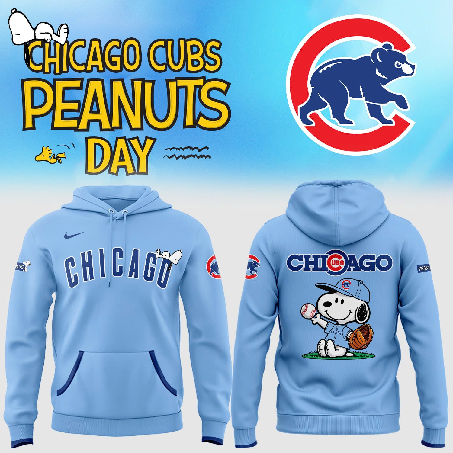 Chicago Cubs x Peanuts Day Hoodie Cute Snoopy Lovers Best Gifts For For Cubs Fans-1