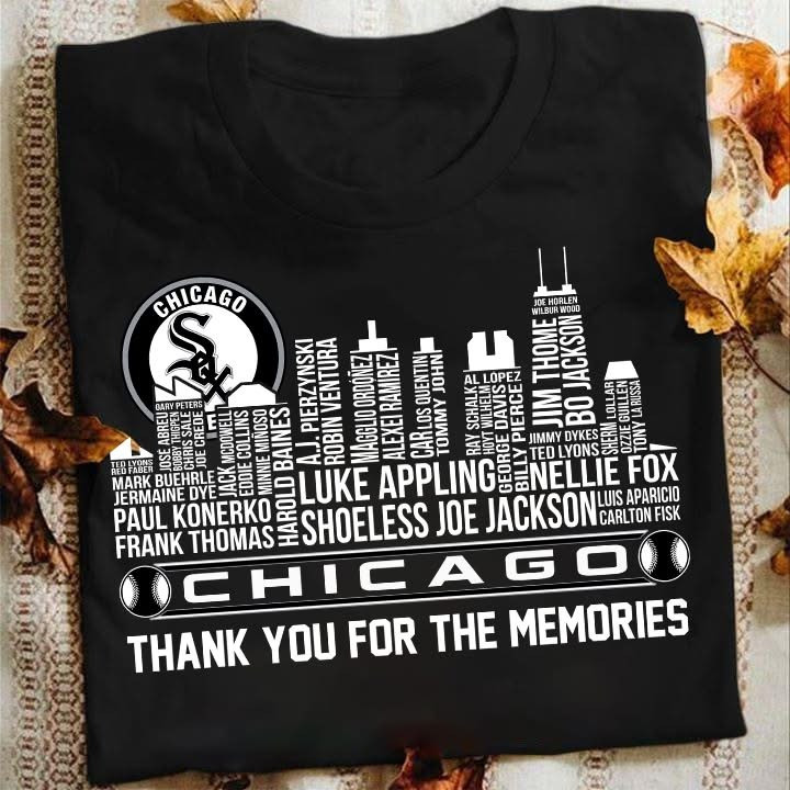 Chicago White Sox Legends Skyline T-Shirt Thank You For The Memories Fan Merch Gifts-1