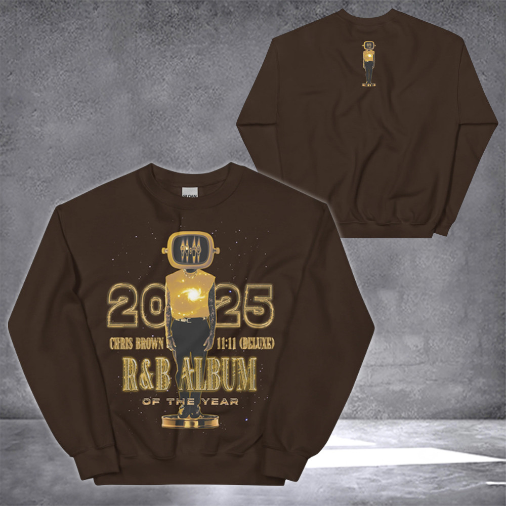 Chris Brown Breezy Bowl 2025 Tour Merch Sweatshirt R&B Album Of The Year Statue Apparel-1