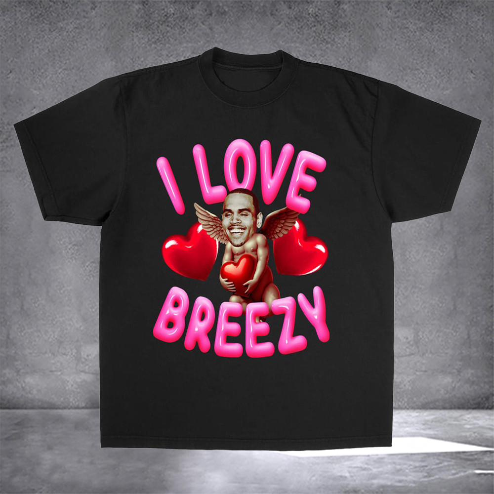 Chris Brown Breezy Bowl 2025 Tour Merch T-Shirt I Love Breezy Cupid Funny Fan Gifts-1