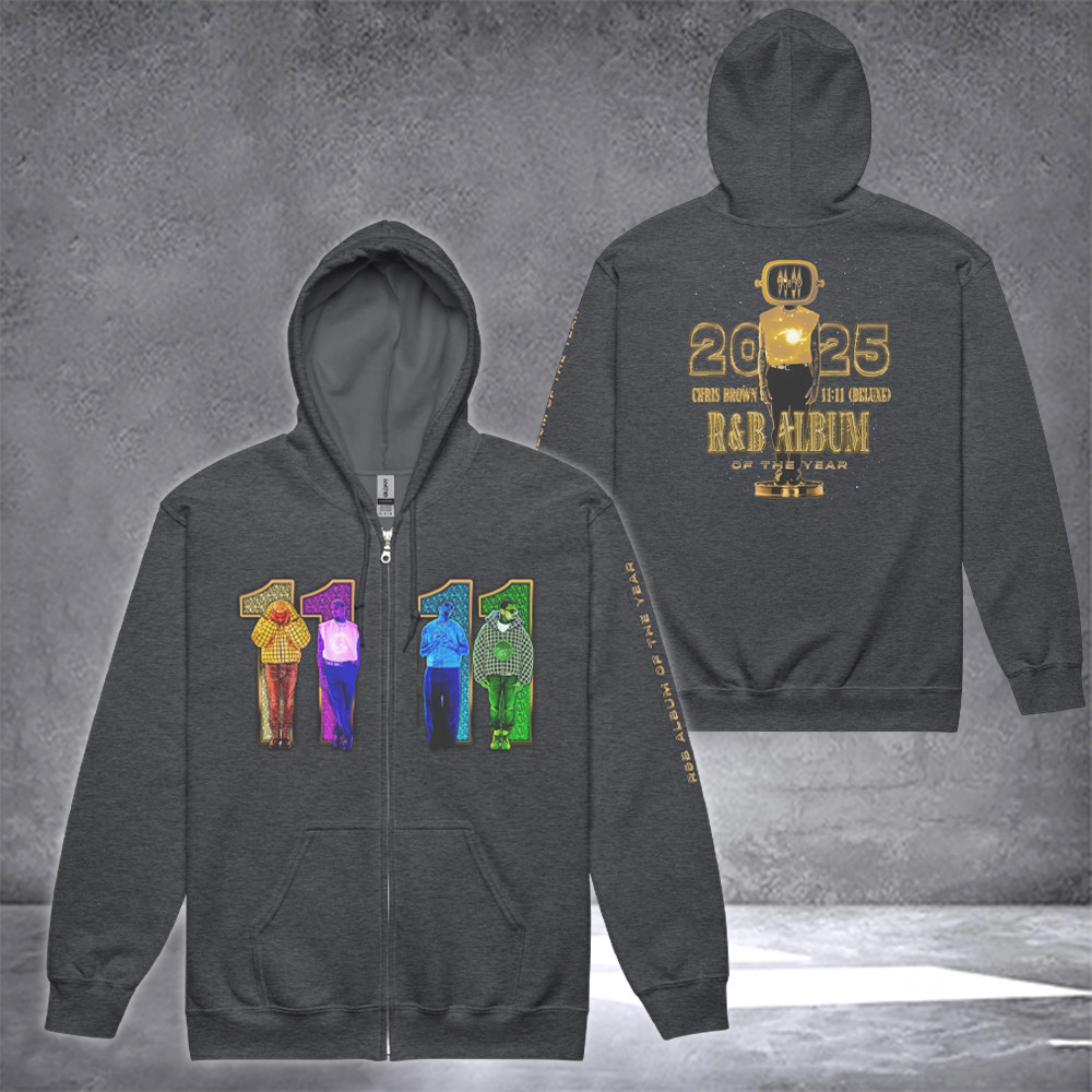 Chris Brown Breezy Bowl 2025 Tour Merch Zip Hoodie 11:11 Best R&B Album Of The Year-1
