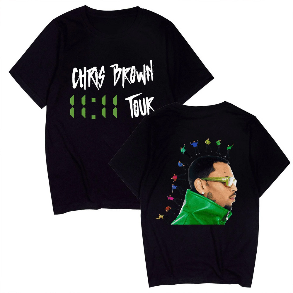 Chris Brown Breezy Bowl Tour Merch Shirt 11:11 XX World Tour Merch T-Shirt Best Fan Gifts-1