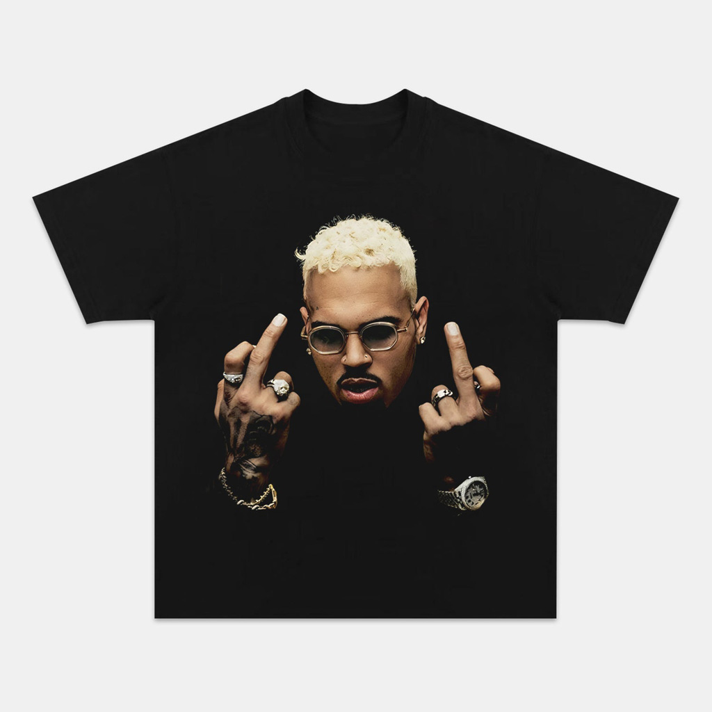 Chris Brown Graphic Black T-Shirt Chris Brown Merch Gifts For Music Enthusiasts-1