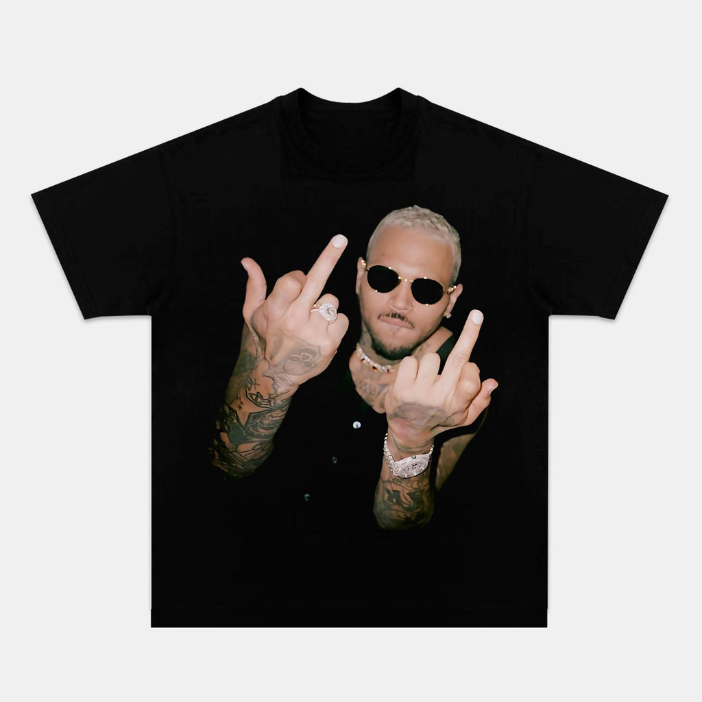 Chris Brown Middle Finger Shirt Chris Brown Merch Gifts For Music Lovers-1