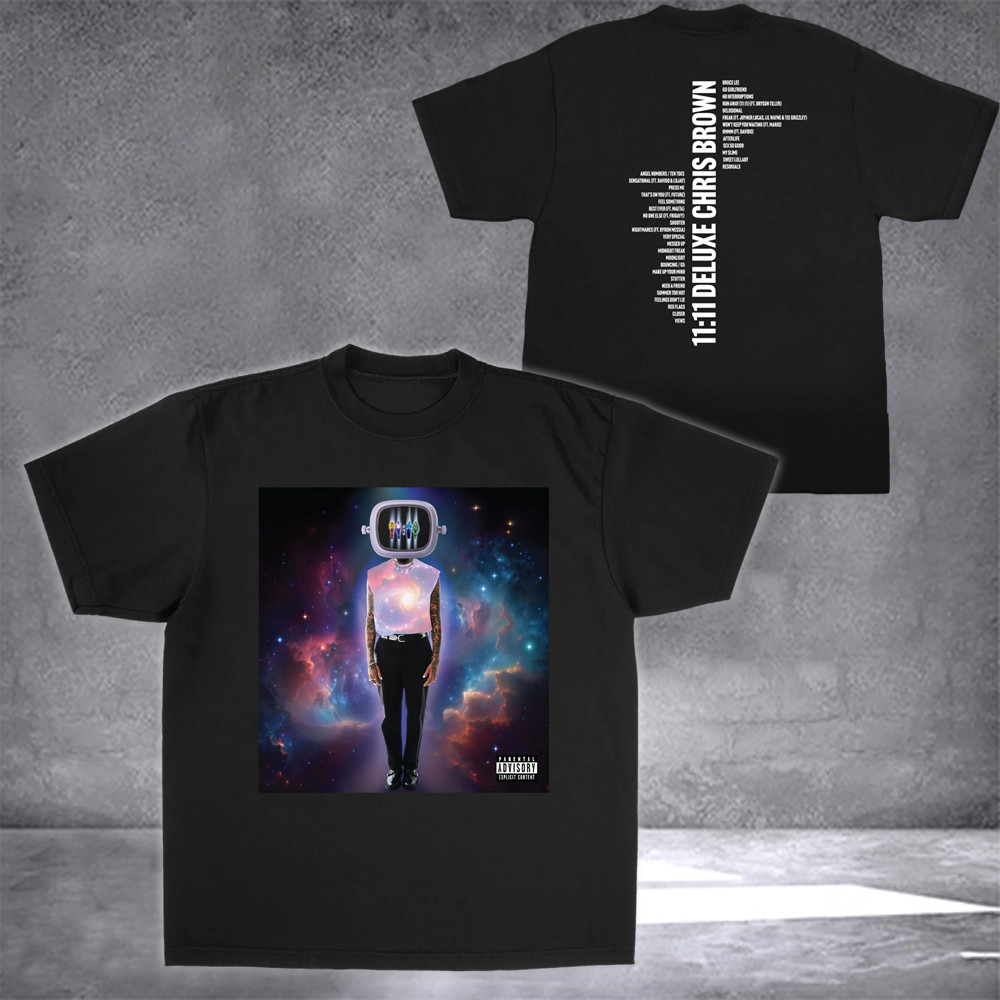 Chris Brown Shirt 11:11 Deluxe Brown Breezy Bowl XX World Tour 2025 Merch Tee Shirts-1