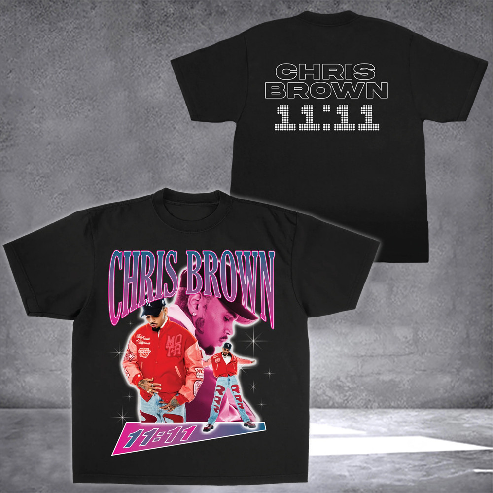 Chris Brown Shirt Chris Brown 11:11 Breezy Bowl 2025 Merch Star Struck T-Shirt-1