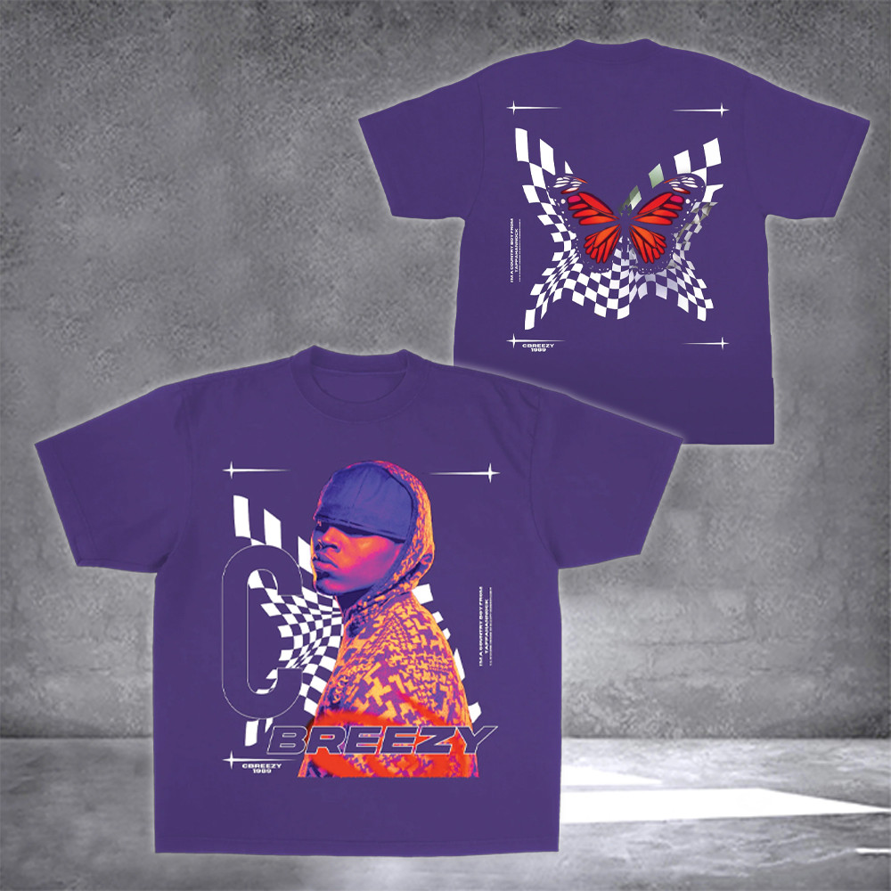 Chris Brown Shirt Exclusive Checkered Chris Brown Breezy Bowl 2025 Tour Merch Fan Gifts-1