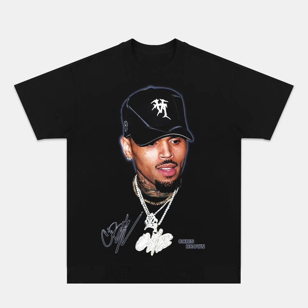 Chris Brown Vintage V2 Graphic Black T-Shirt Chris Brown Merch Gifts For Music Lovers-1