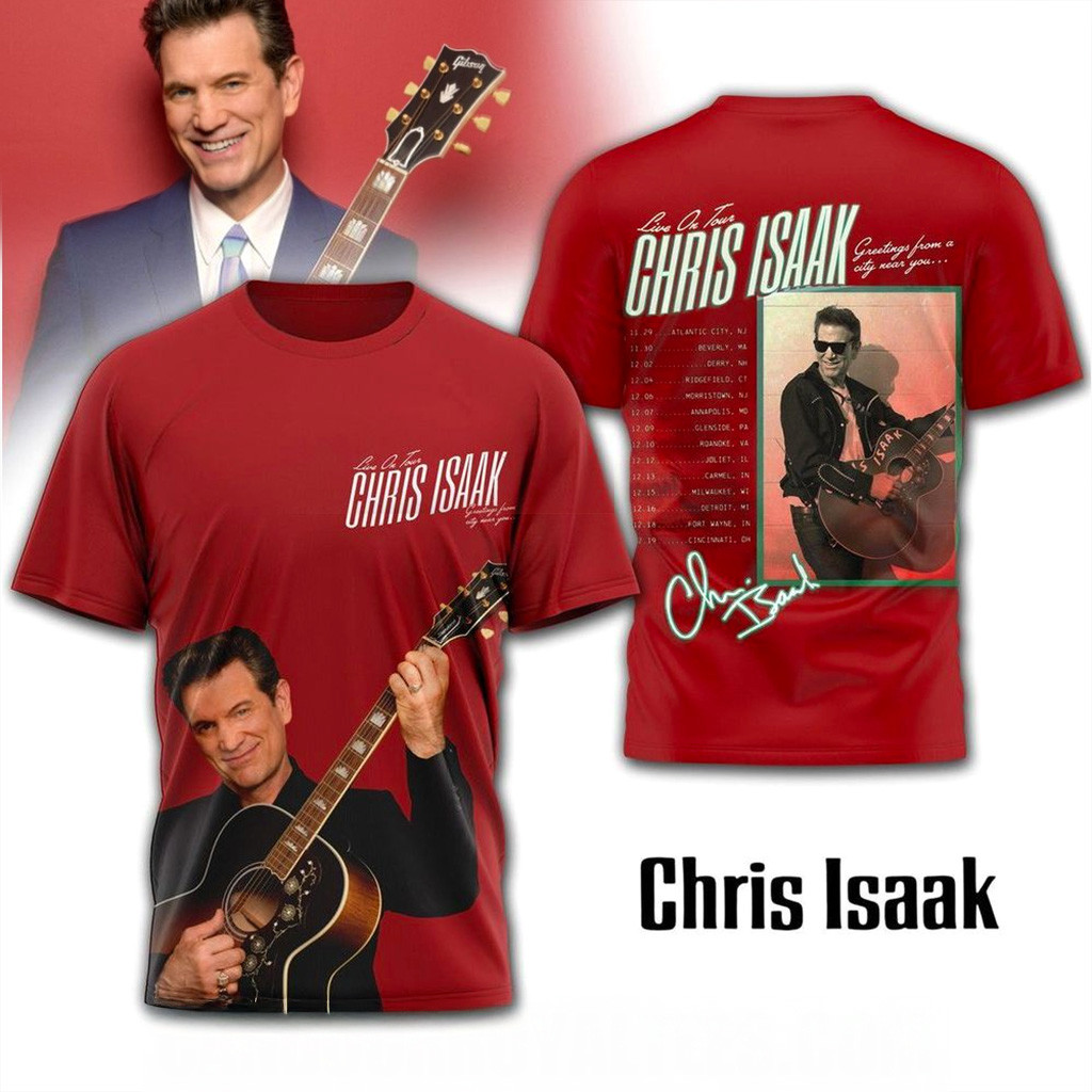 Chris Isaak Christmas Tour T-Shirt Chris Isaak Merch Christmas Gifts For Music Lovers-1