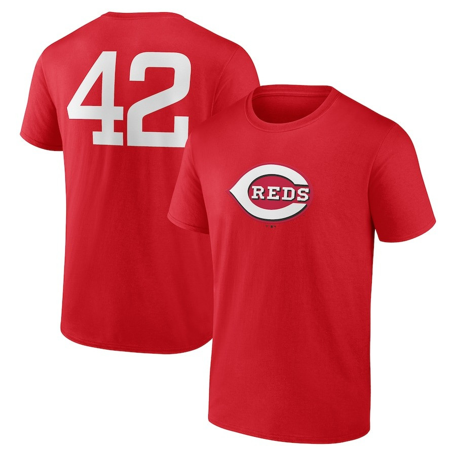 Cincinnati Reds Jackie Robinson Day 42 T-Shirt Gifts For Baseball Lovers Fans For Men-1