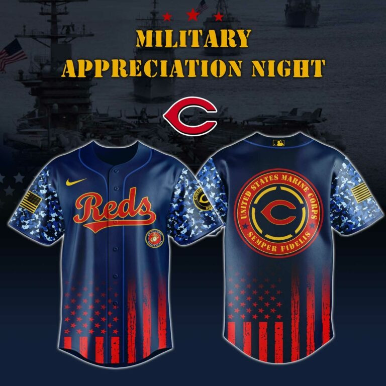Cincinnati Reds US Marine Corps Semper Fidelis Jersey Military Appreciation Night USMC Merch-1