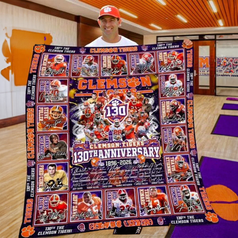 Clemson Tigers 130Th Anniversary 1896 2026 Blanket Clemson Tigers Merch Football Fans Gifts-1