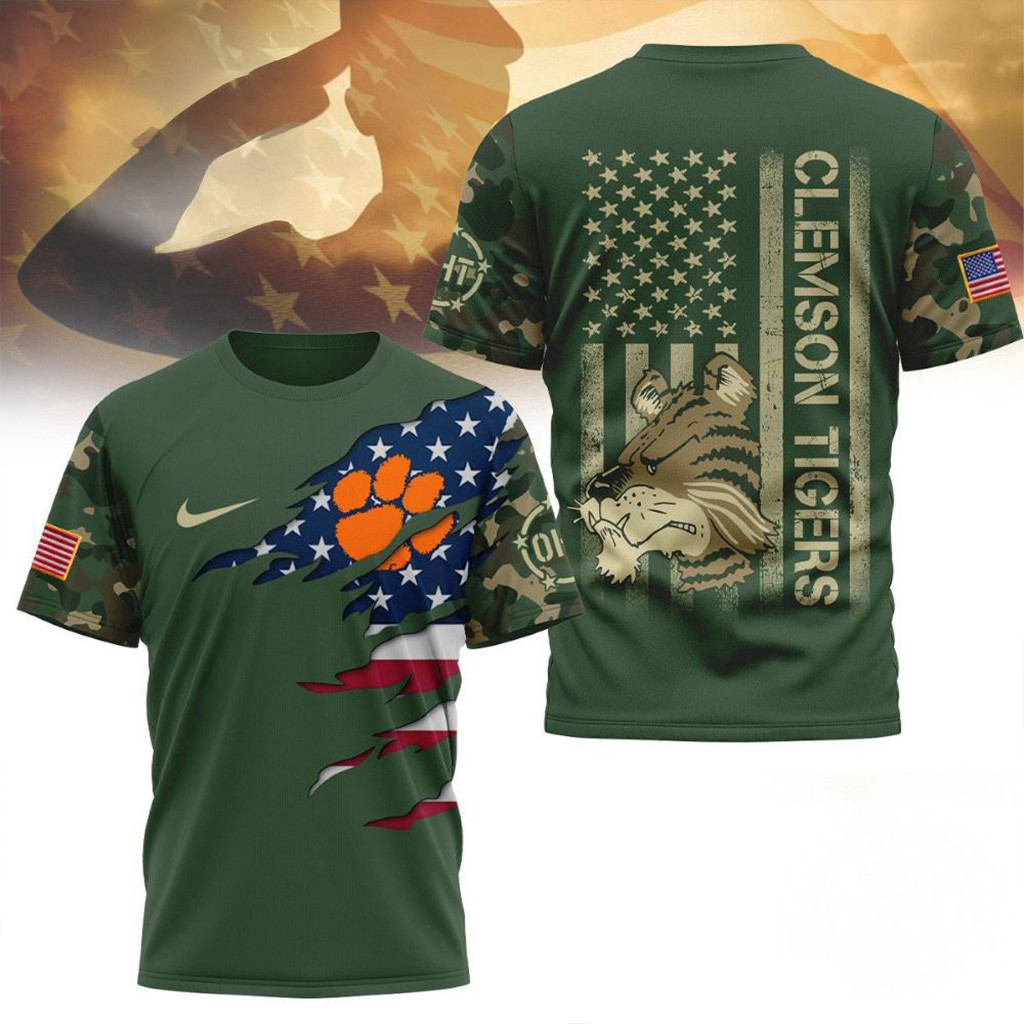 Clemson Tigers 2025 NCAA Veteran Shirt Tigers Merch Christmas Gift Ideas For Veterans-1