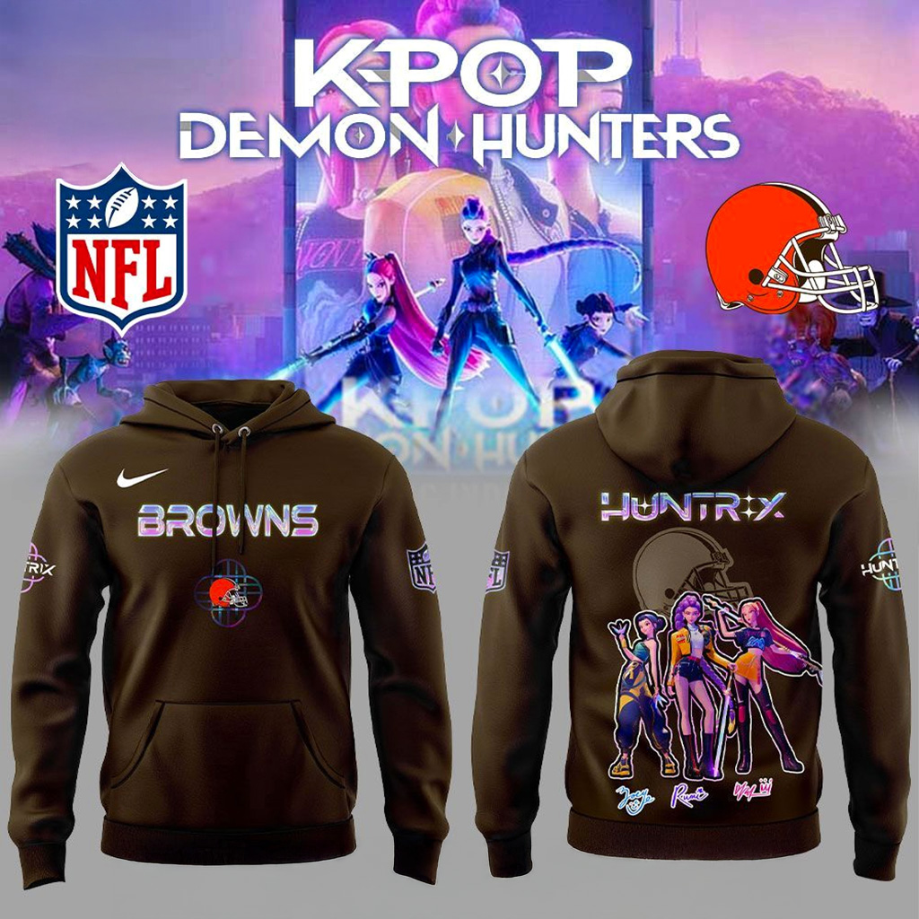 Cleveland Browns x KPop Demon Hunters Hoodie Cleveland Browns Merch Gift Ideas For Him-1
