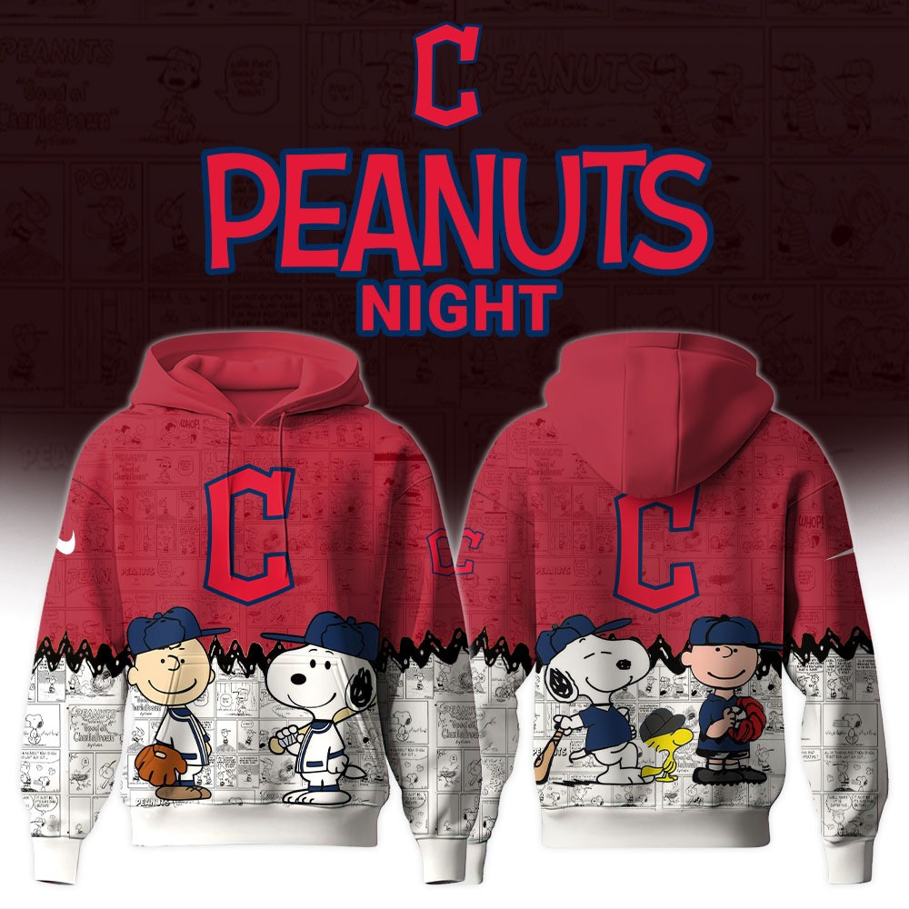 Cleveland Guardians 75Th Anniversary Of Peanuts Snoopy Hoodie Fan Merch Gifts For Him-1