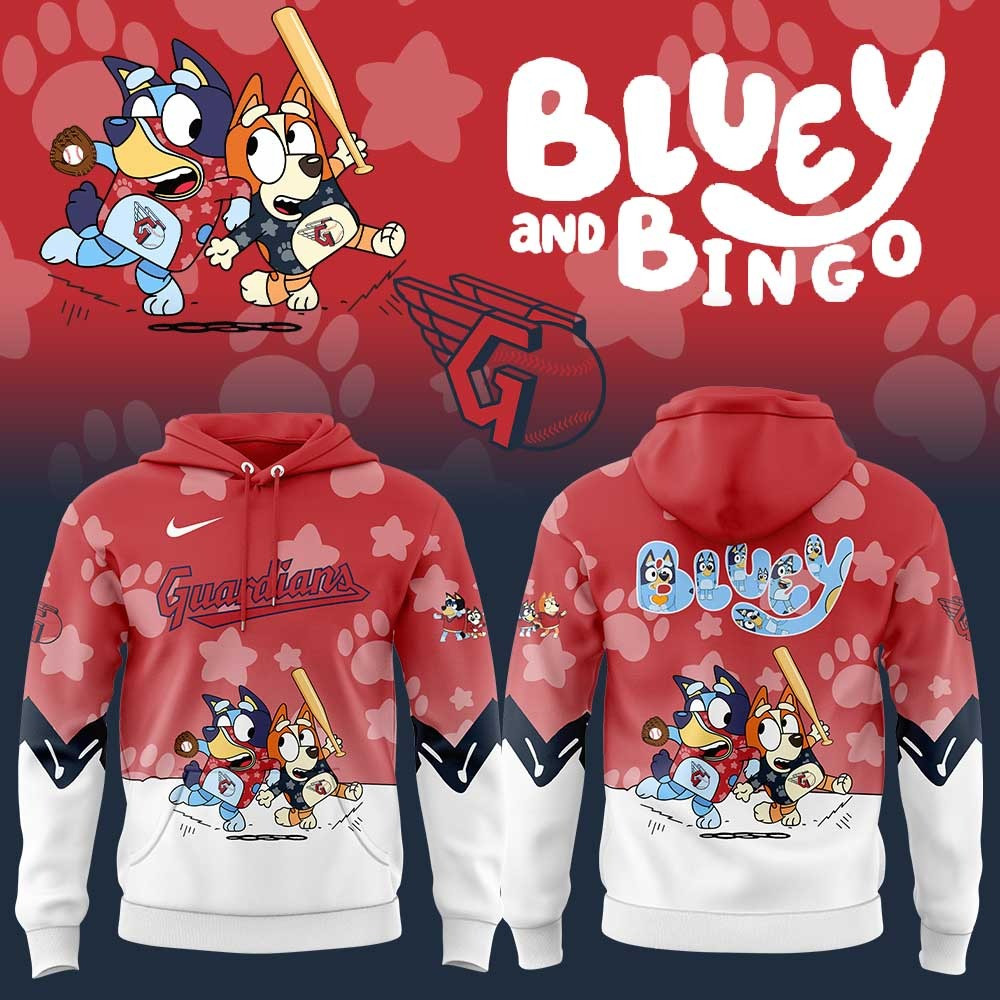 Cleveland Guardians Bluey And Bingo Hoodie Merch Cute Gifts For Baseball Fans For Him Her-1