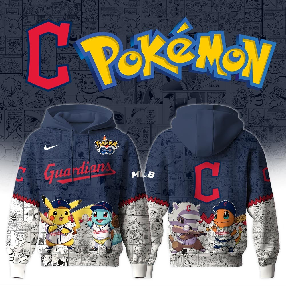 Cleveland Guardians X Pokemon Go Hoodie MLB Baseball Merch Unique Gifts Clothing-1