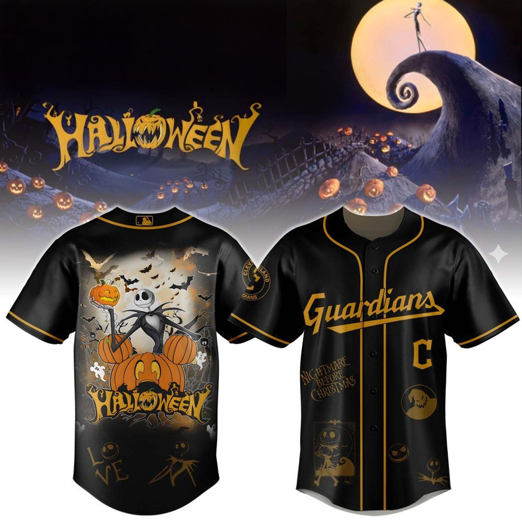 Cleveland Guardians X The Nightmare Halloween Day Jersey Cleveland Guardians Merch Fan Gifts-1