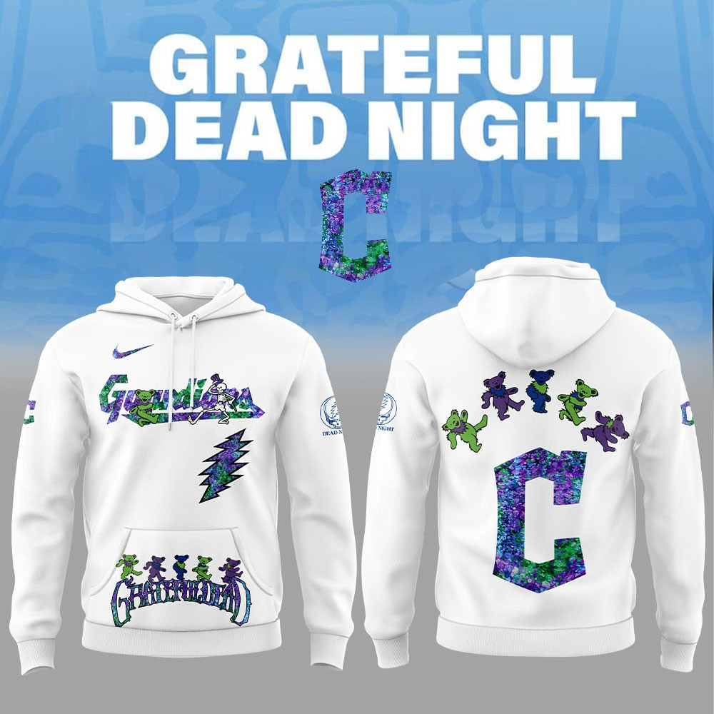 Cleveland Guardians x Grateful Dead Night Hoodie MLB Baseball Lover Fan Merch Gifts-1