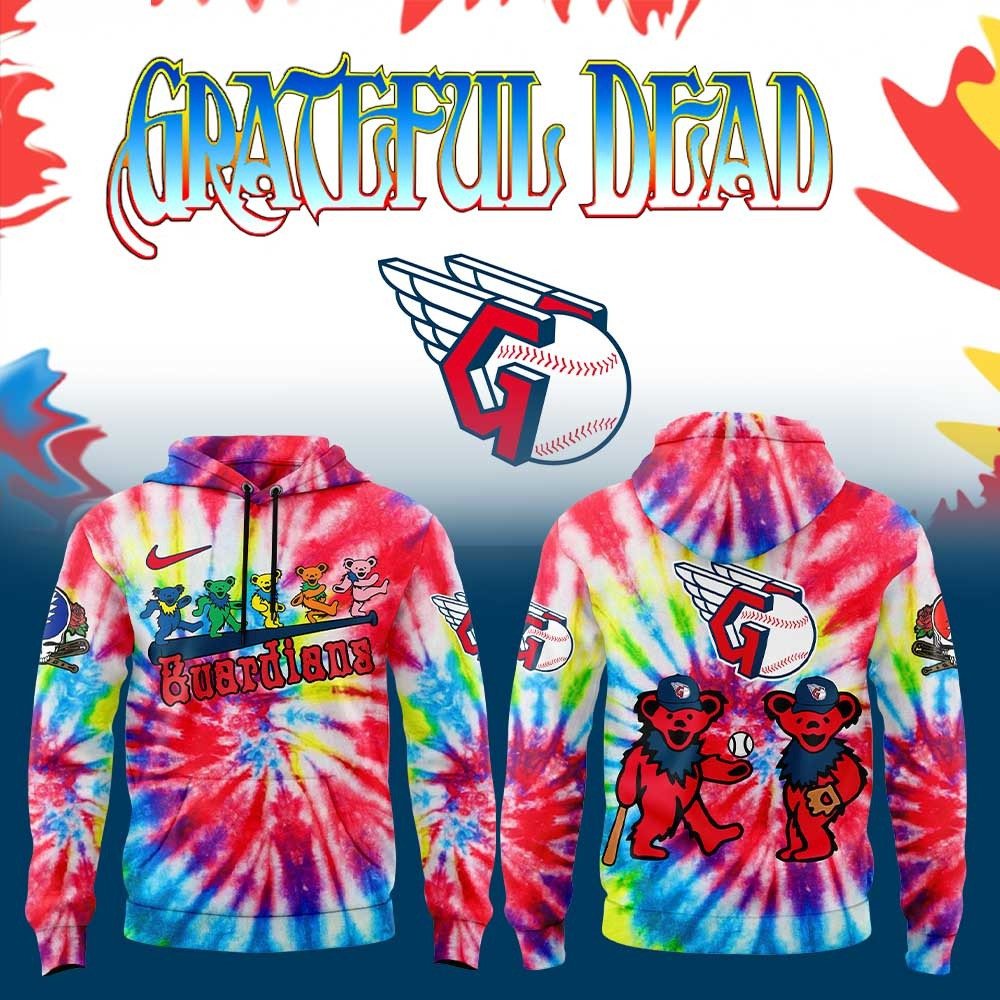Cleveland Guardians x Grateful Dead Tie Dye Hoodie Unique Fan Merch Gifts For Fans-1