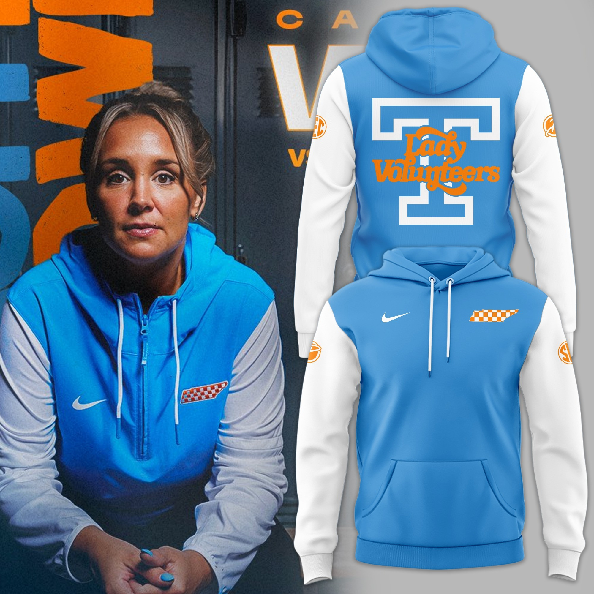 Coach Kim Caldwell Lady Vols Hoodie Merch Gifts For Tennessee Basketball Fans-1