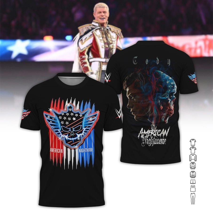 Cody Rhodes Merch T-Shirt The American Nightmare WWE Cody Rhodes Merchandise For Sale-1