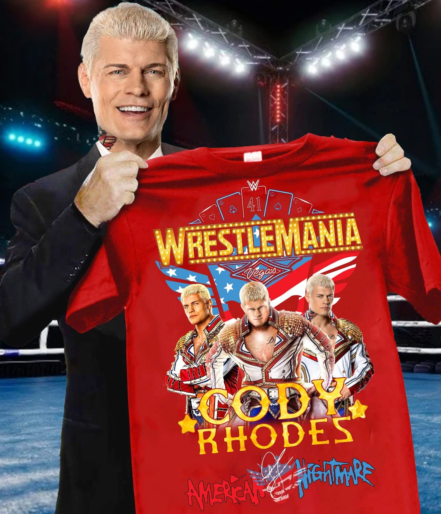 Cody Rhodes WrestleMania Shirt American Nightmare Cody Rhodes Merchandise-1