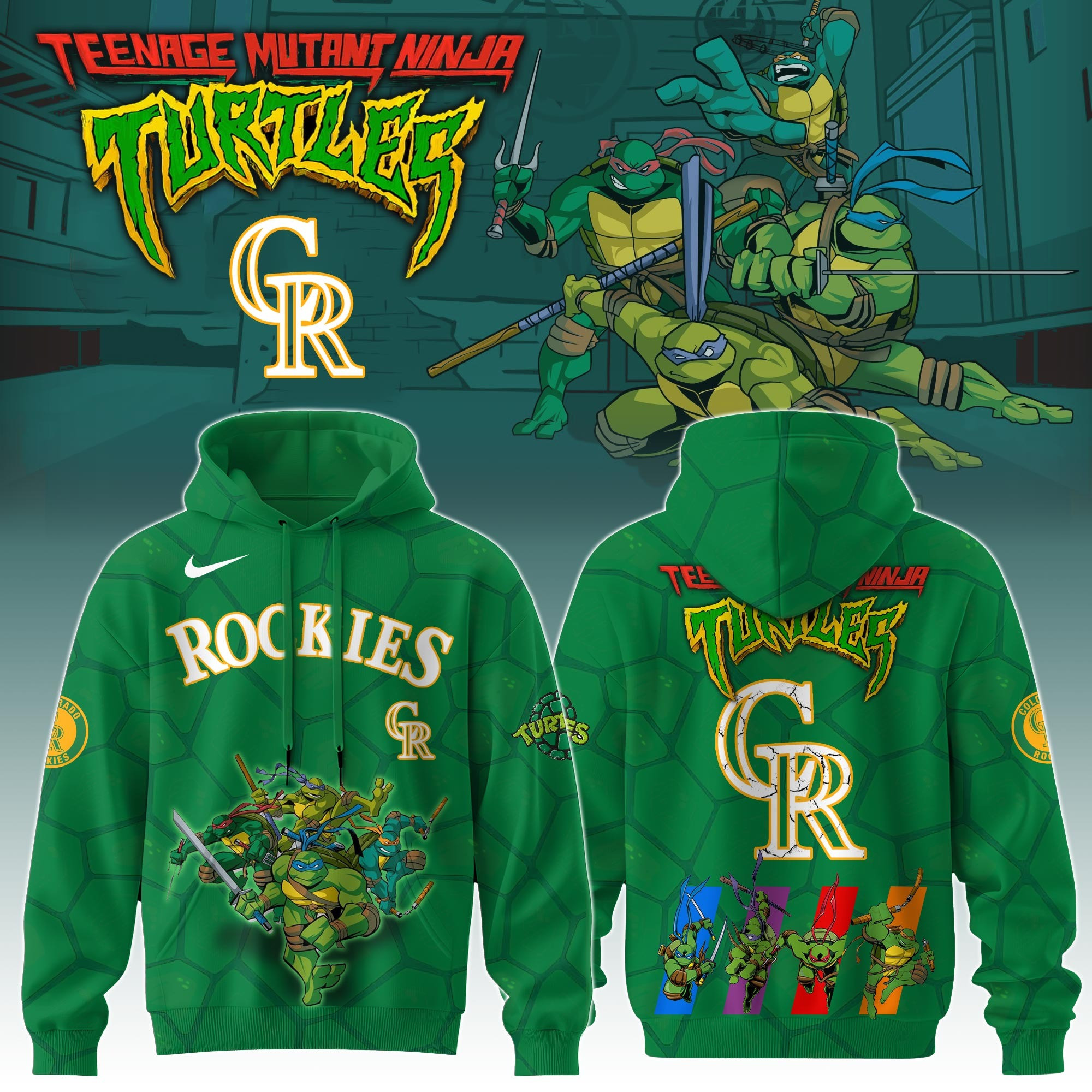 Colorado Rockies MLB X Ninja Turtles Hoodie Baseball Ninja Turtles Lovers Fan Gifts For Him-1